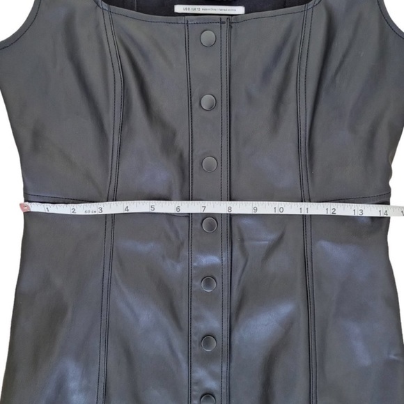 Urban Outfitters Faux Leather Button-Down Dress black size 8 - Picture 9 of 16